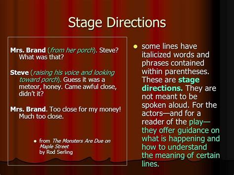 What Are Stage Directions in a Play? A Multi-perspective Examination